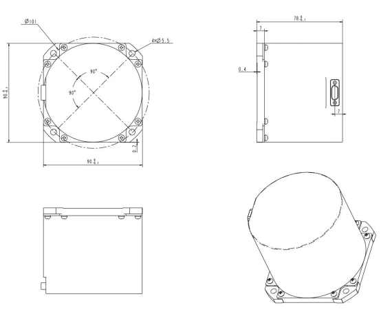 Low Power Consumption High Accuracy Small Size TDF42IMU0 Fiber Optic Inertial Measurement Unit 0
